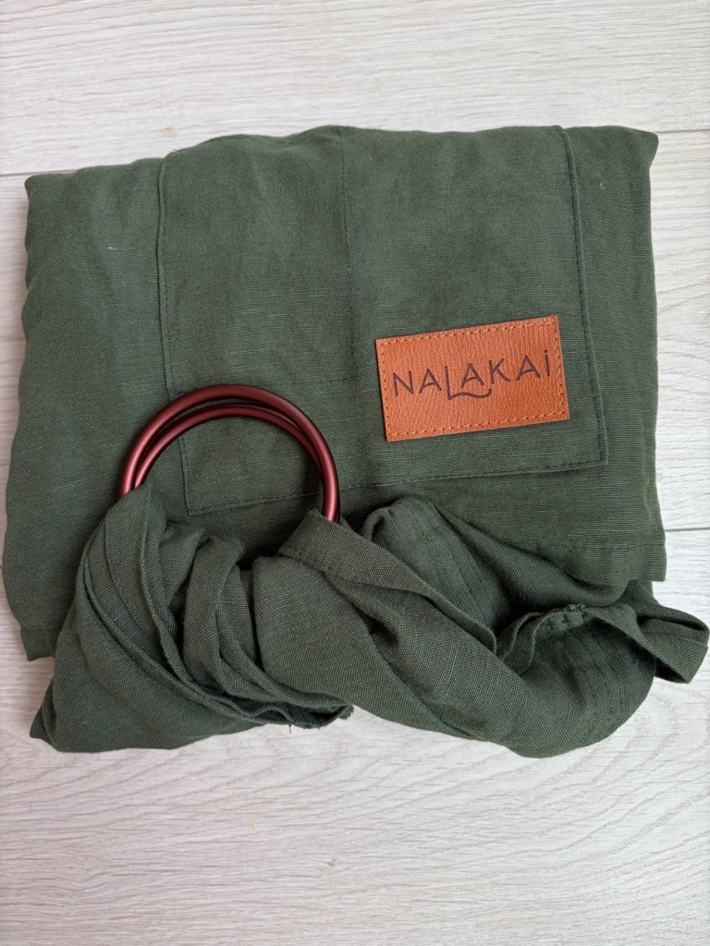 Nalakai Selva Olive Green Natural Ring Sling OS Bamboo Linen Blend